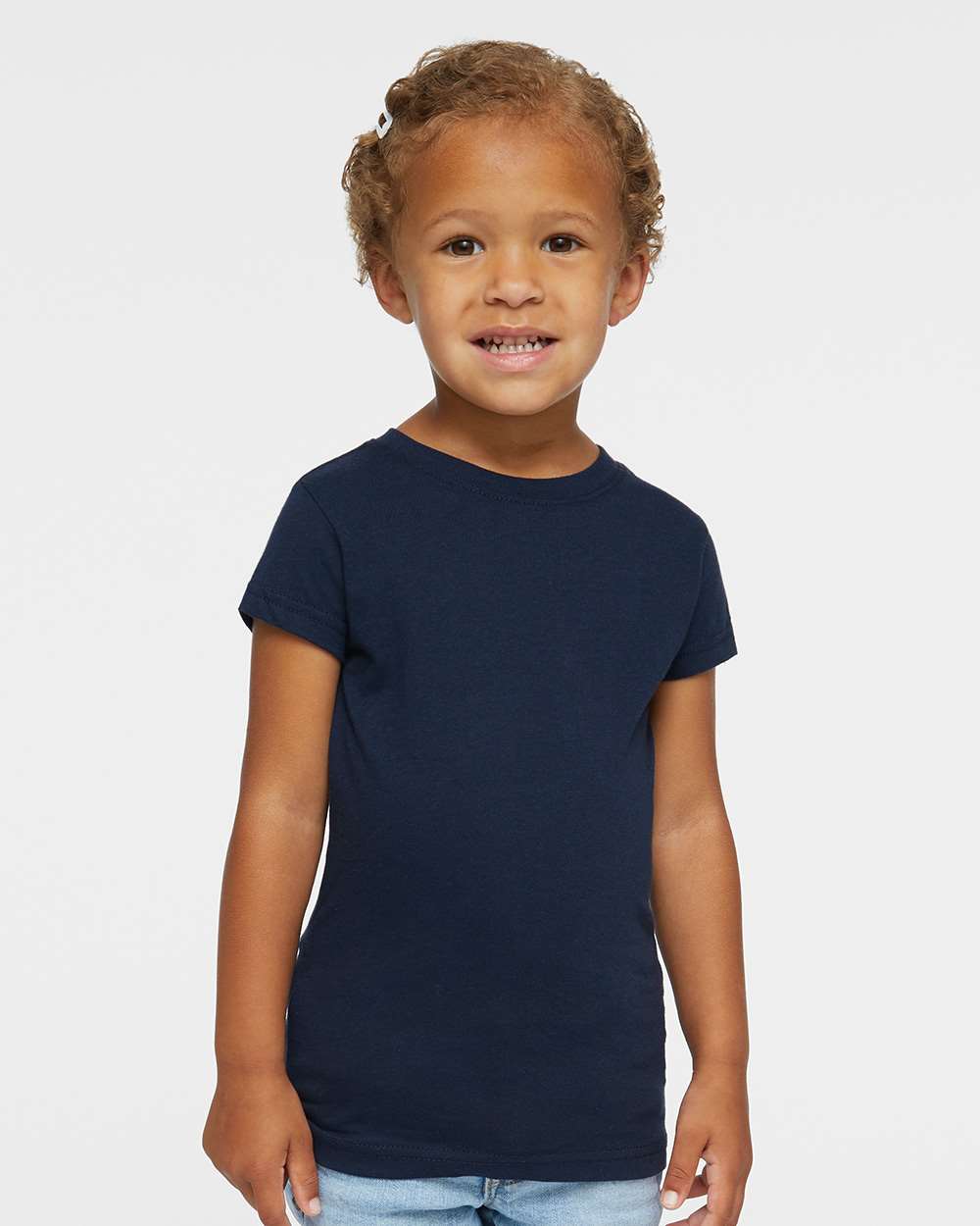 Toddler Girls Fine Jersey Tee - OnModelFront - B32038653 - Navy