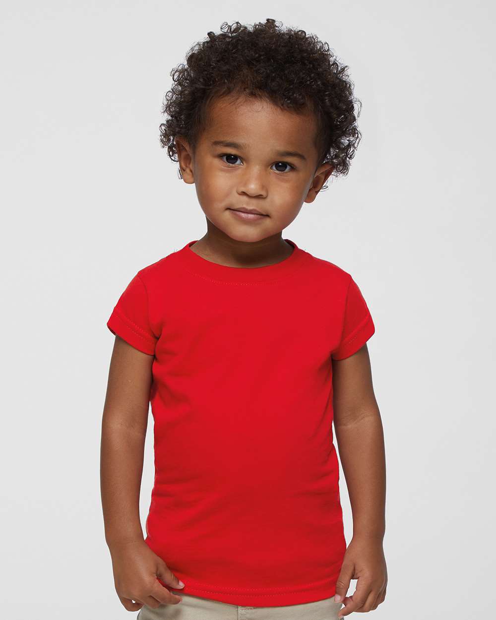 Toddler Girls Fine Jersey Tee - OnModelFront - B32038705 - Red