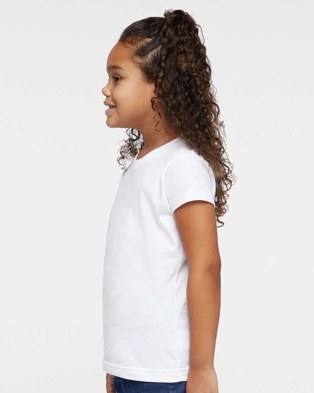 Toddler Girls Fine Jersey Tee - OnModelSide - B32038003 - White