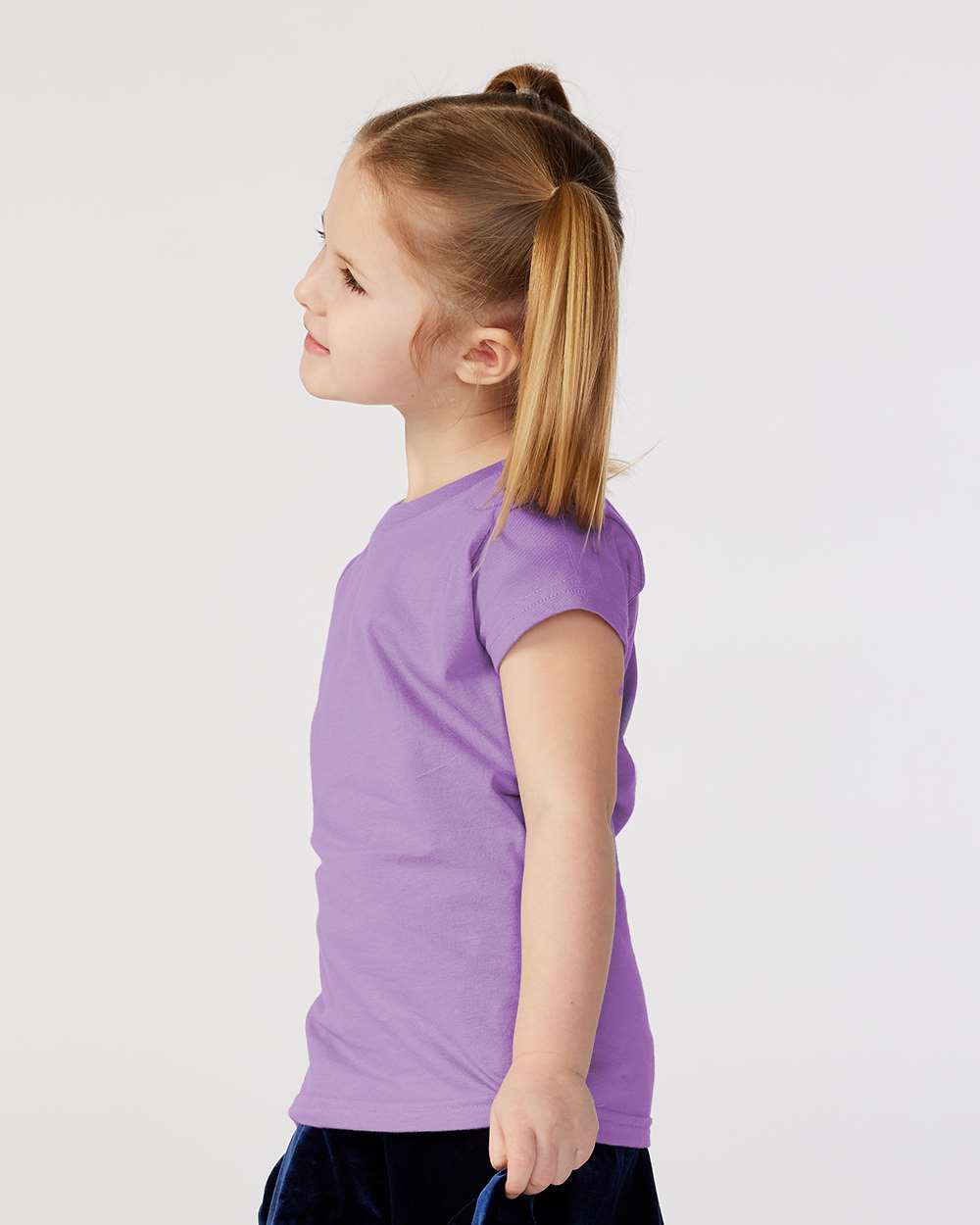 Toddler Girls Fine Jersey Tee - OnModelSide - B32038213 - Lavender