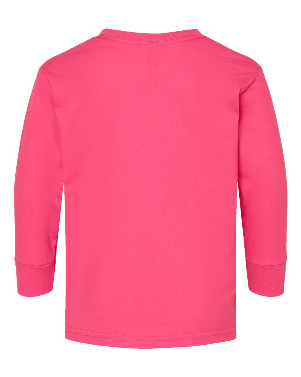 Toddler Fine Jersey Long Sleeve Tee - Back - B24638312 - Hot Pink