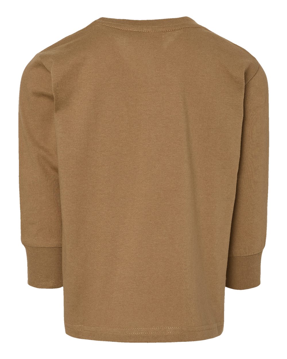 Toddler Fine Jersey Long Sleeve Tee - Back - B24638552 - Coyote Brown