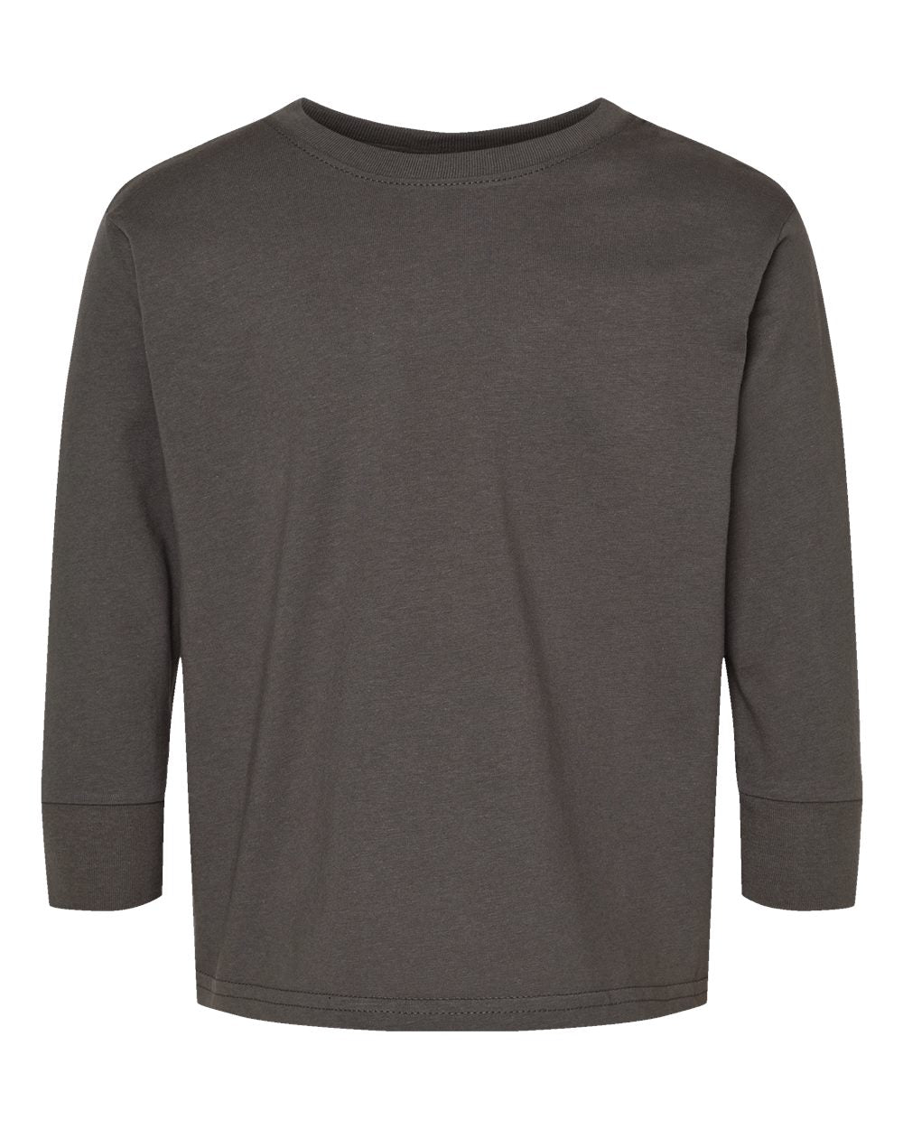 Toddler Fine Jersey Long Sleeve Tee - Front - B24638092 - Charcoal