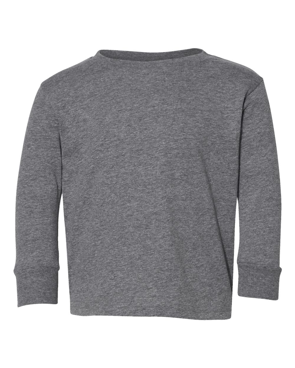 Toddler Fine Jersey Long Sleeve Tee - Front - B24638132 - Granite Heather