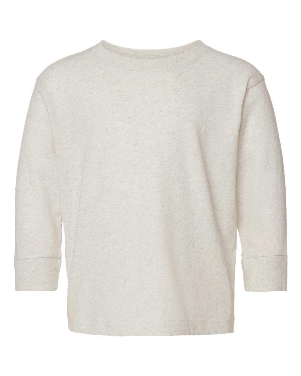 Toddler Fine Jersey Long Sleeve Tee - Front - B24638242 - Natural Heather
