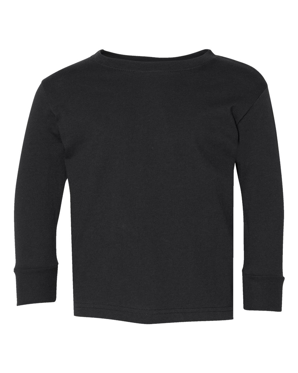 Toddler Fine Jersey Long Sleeve Tee - Front - B24638502 - Black