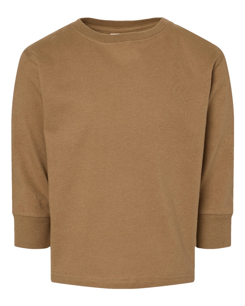 Toddler Fine Jersey Long Sleeve Tee - Front - B24638552 - Coyote Brown