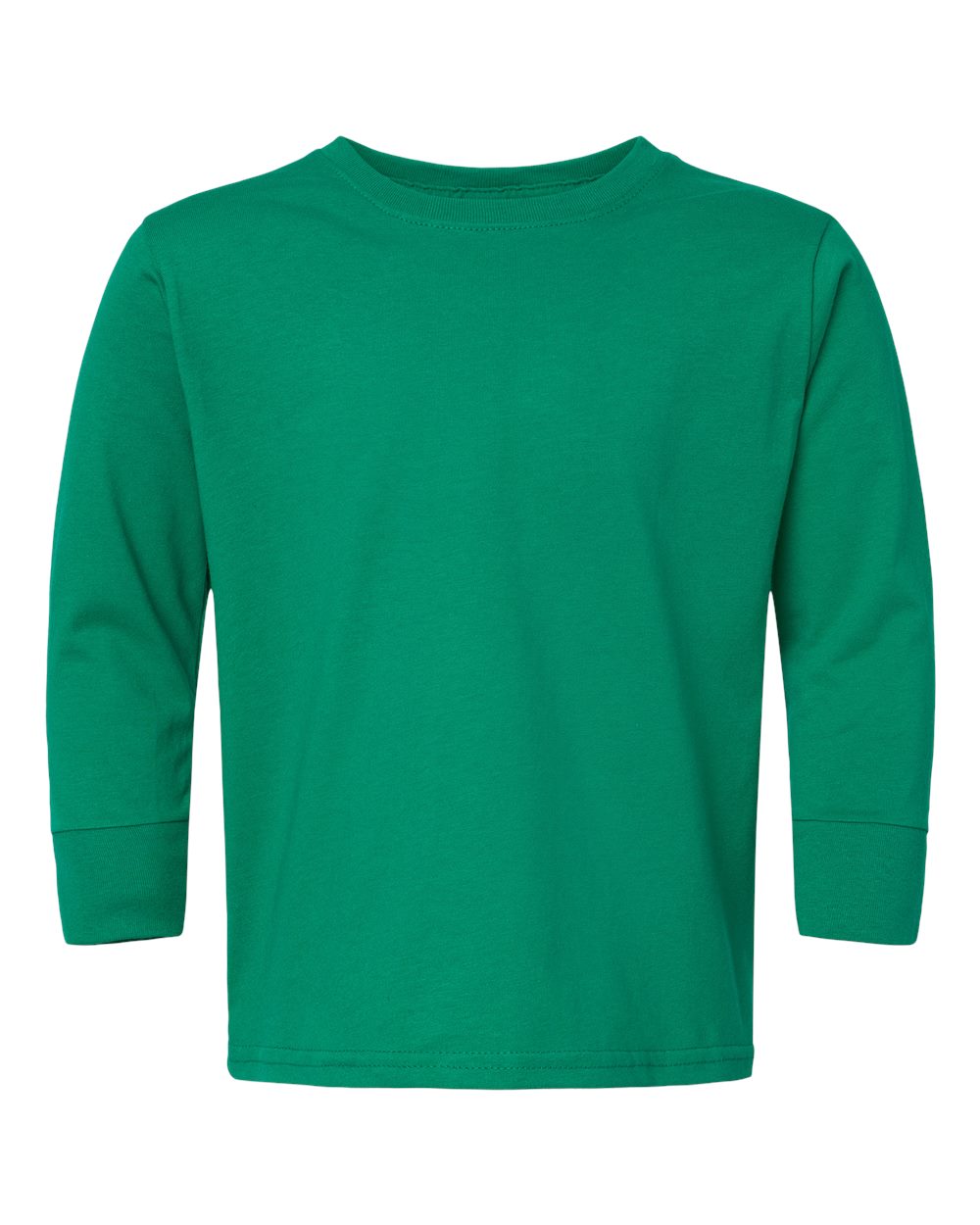 Toddler Fine Jersey Long Sleeve Tee - Front - B24638602 - Kelly