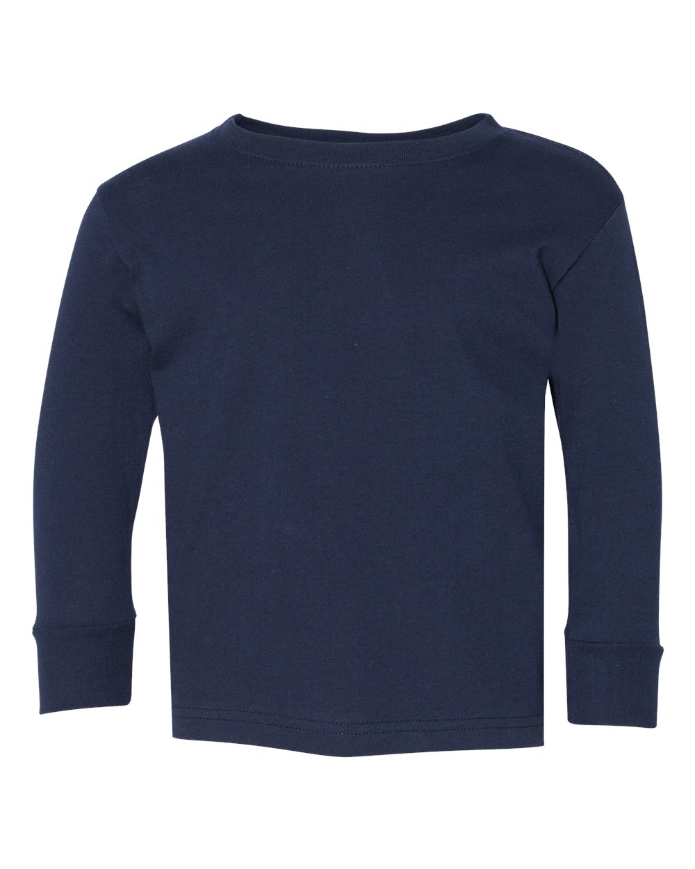 Toddler Fine Jersey Long Sleeve Tee - Front - B24638652 - Navy