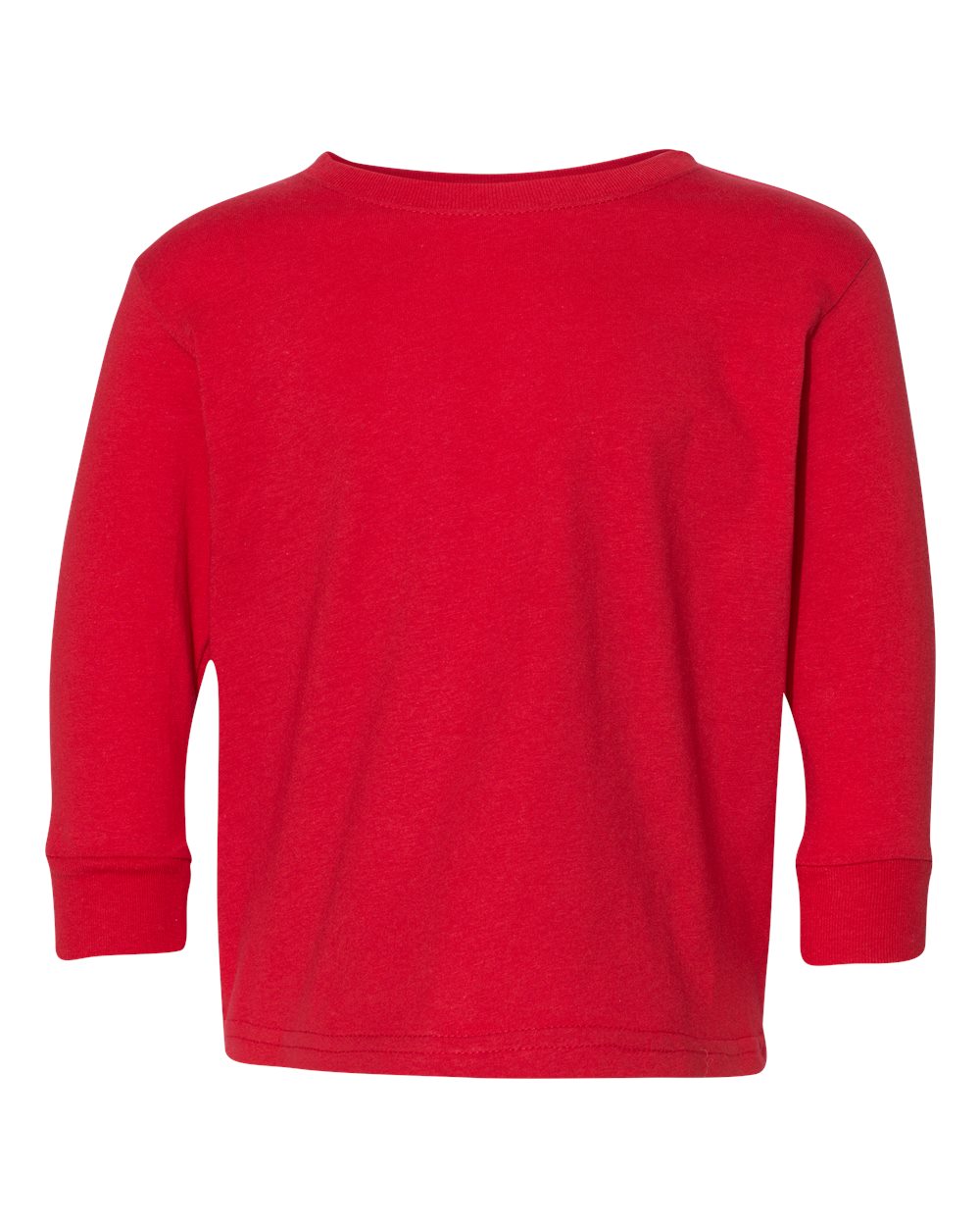 Toddler Fine Jersey Long Sleeve Tee - Front - B24638702 - Red