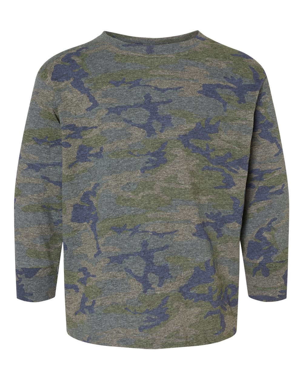 Toddler Fine Jersey Long Sleeve Tee - Front - B24638992 - Vintage Camo