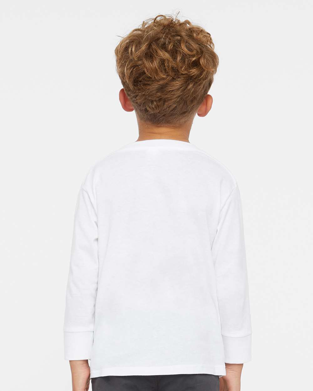 Toddler Fine Jersey Long Sleeve Tee - OnModelBack - B24638002 - White
