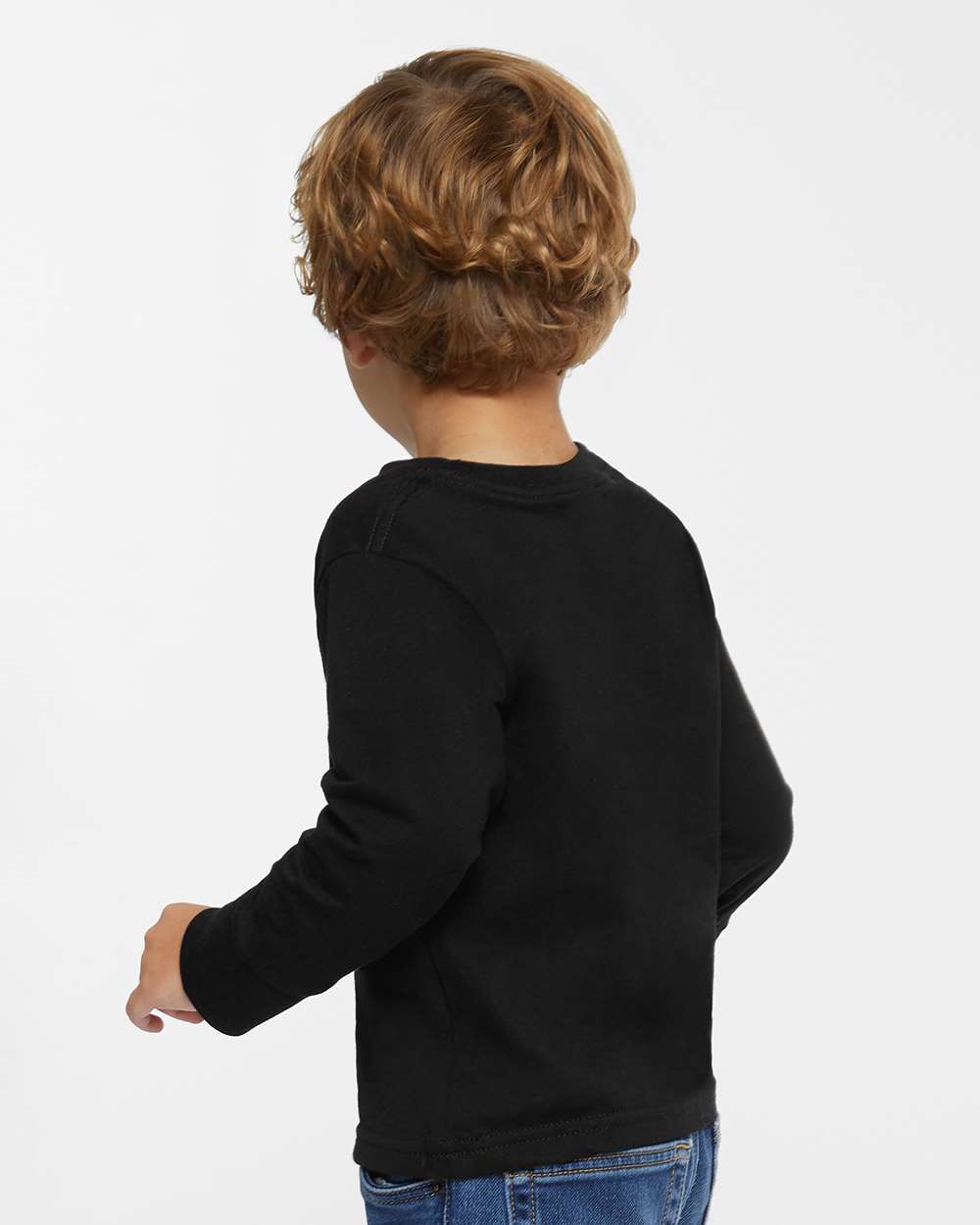 Toddler Fine Jersey Long Sleeve Tee - OnModelBack - B24638502 - Black