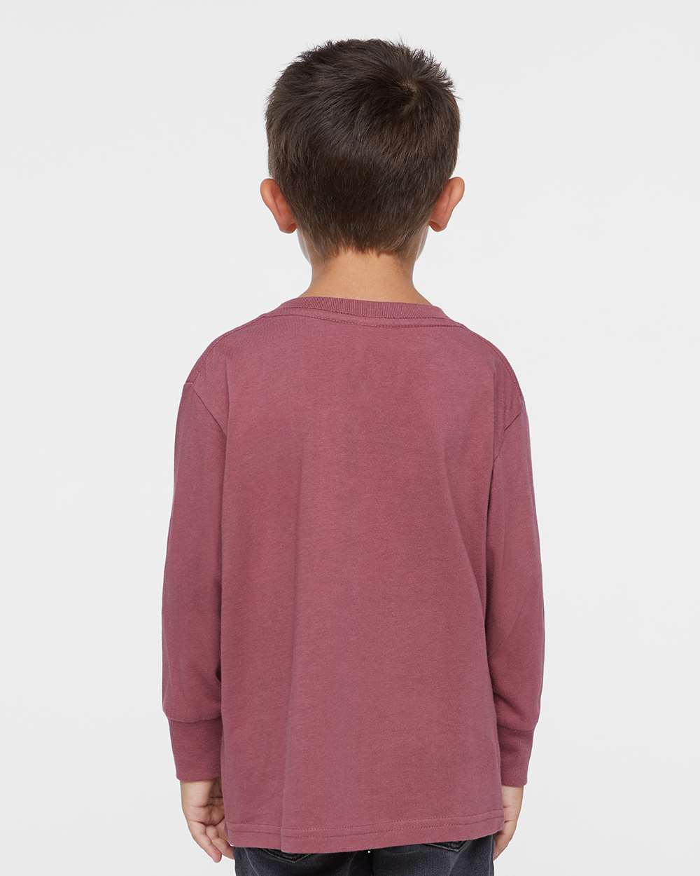 Toddler Fine Jersey Long Sleeve Tee - OnModelBack - B24638532 - Rouge