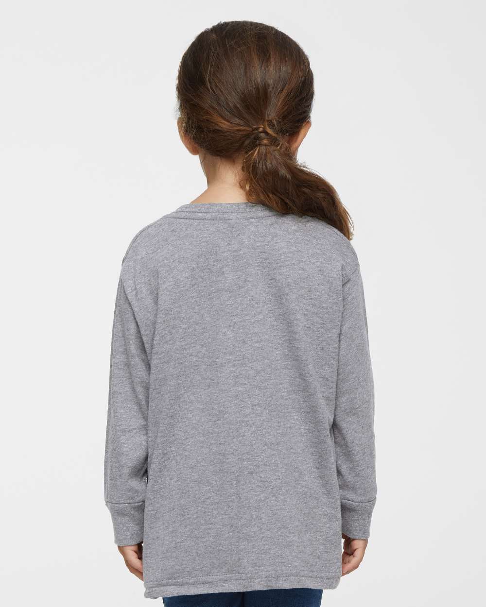 Toddler Fine Jersey Long Sleeve Tee - OnModelBack - B24638582 - Heather