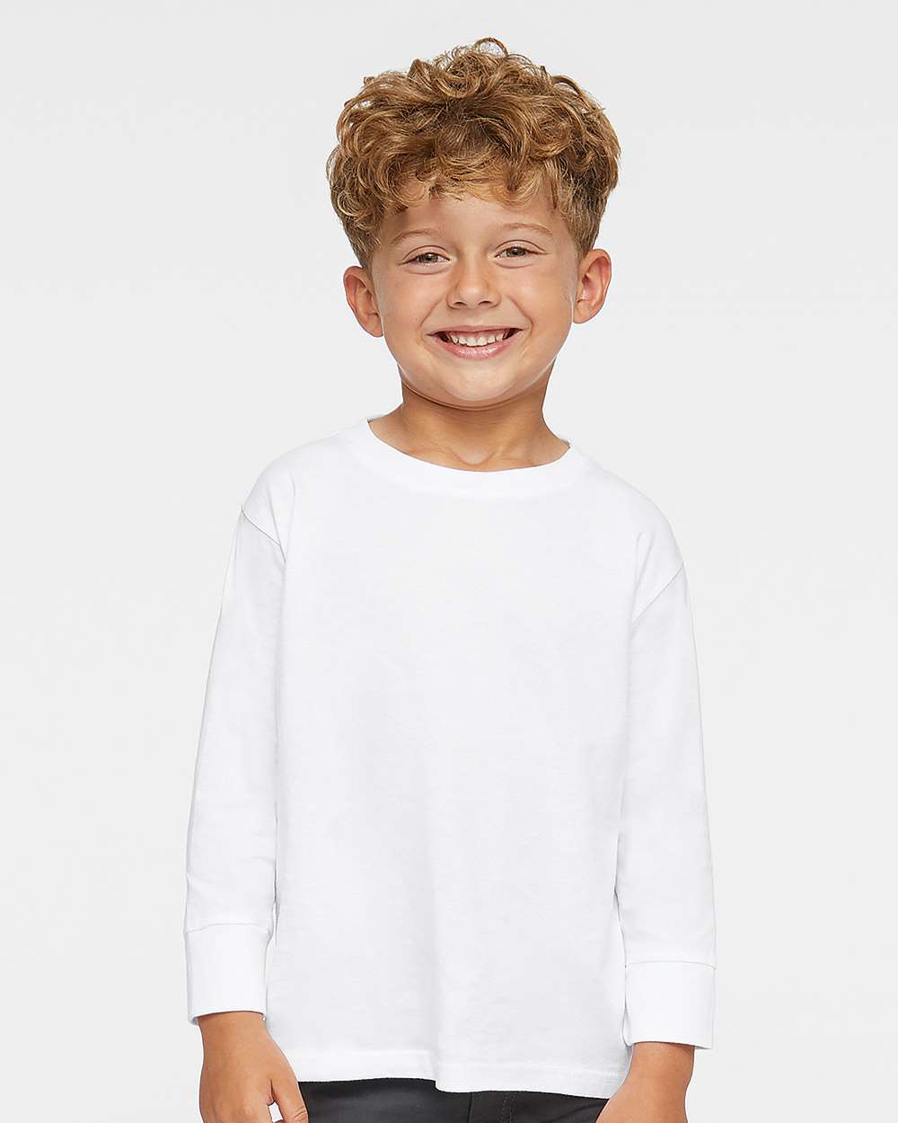 Toddler Fine Jersey Long Sleeve Tee - OnModelFront - B24638002 - White
