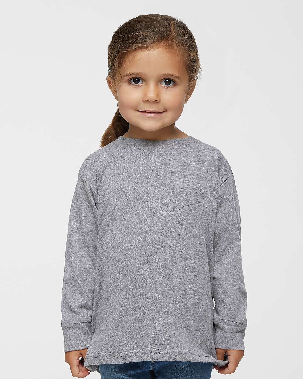 Toddler Fine Jersey Long Sleeve Tee - OnModelFront - B24638582 - Heather