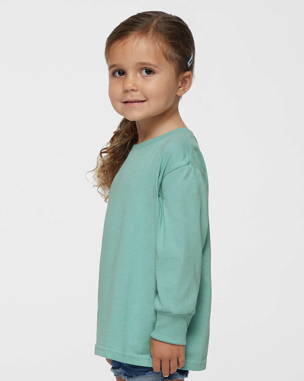 Toddler Fine Jersey Long Sleeve Tee - OnModelSide - B24638332 - Saltwater