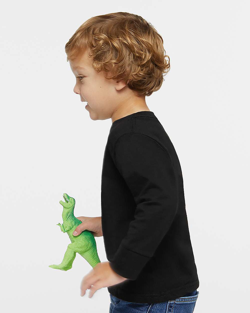 Toddler Fine Jersey Long Sleeve Tee - OnModelSide - B24638502 - Black