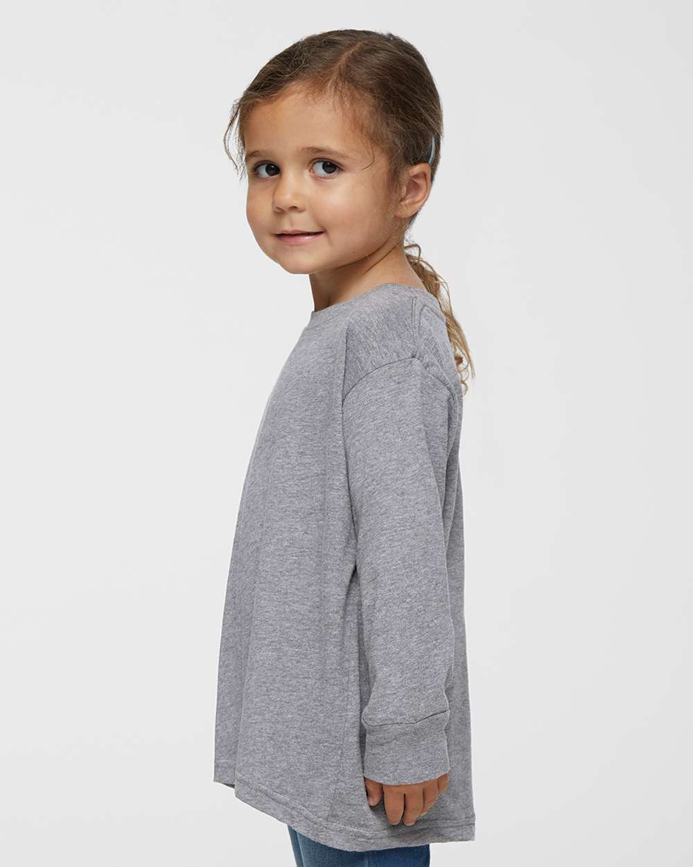 Toddler Fine Jersey Long Sleeve Tee - OnModelSide - B24638582 - Heather