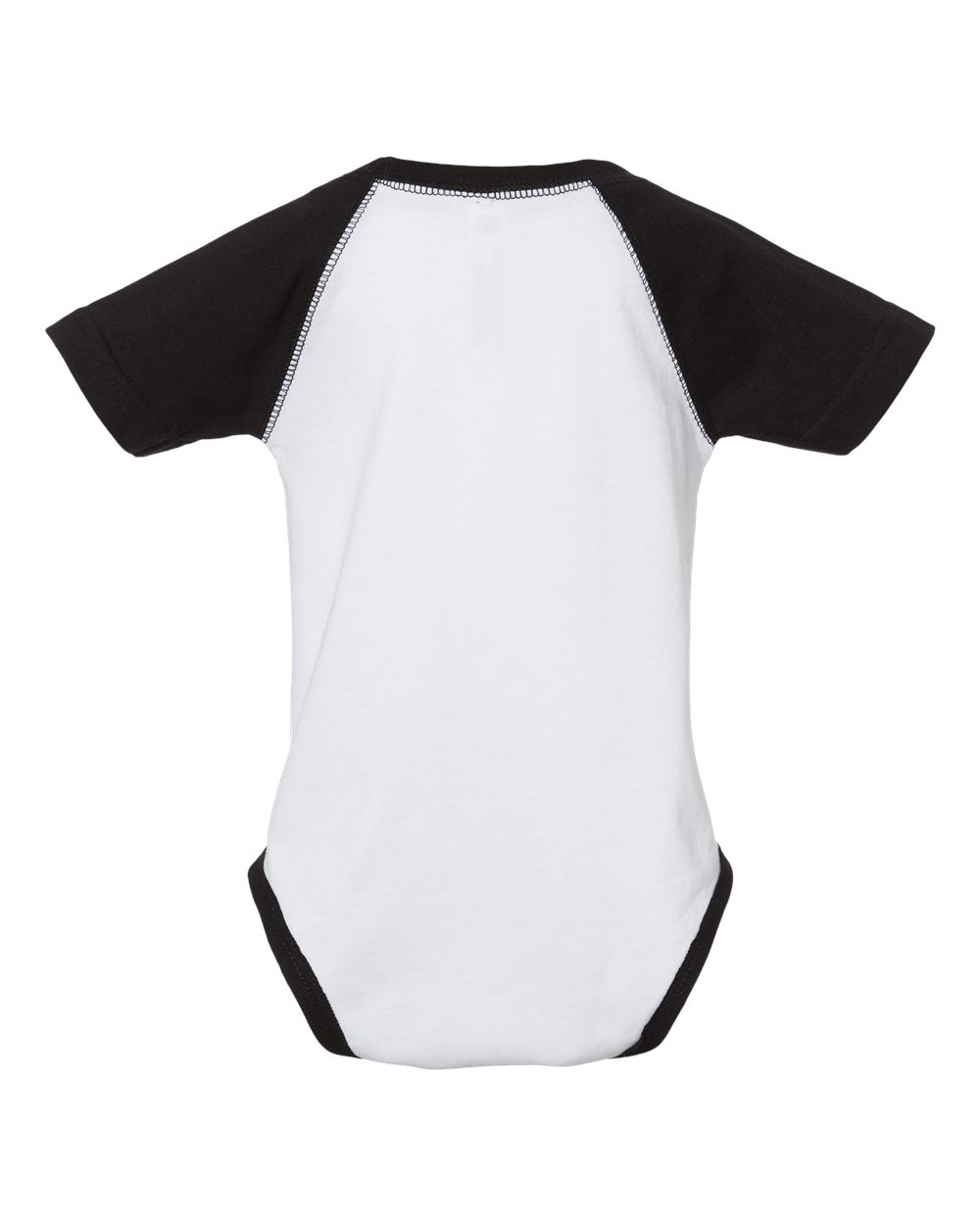 Infant Baseball Fine Jersey Bodysuit - Back - B30538001 - White Solid/ Black