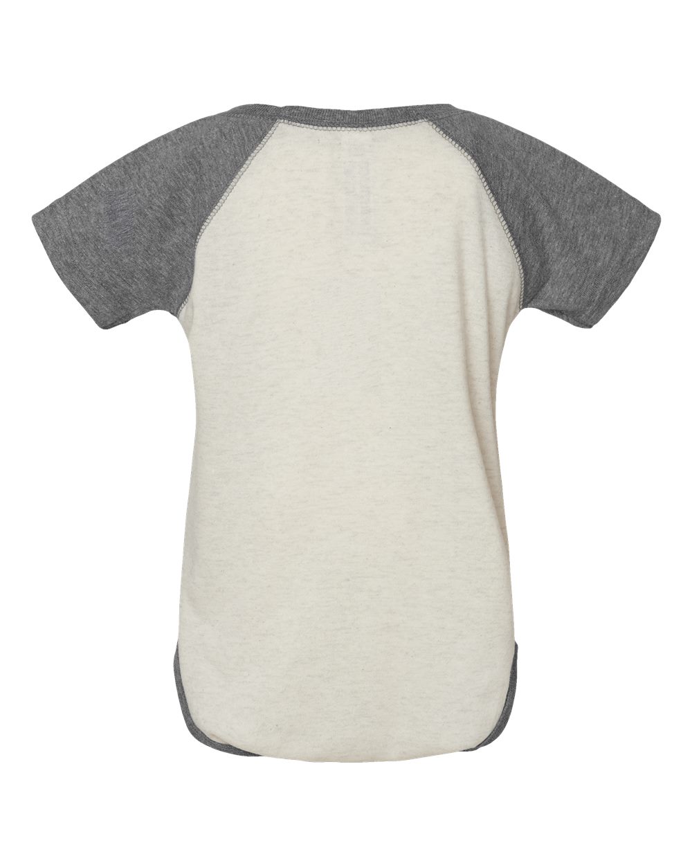 Infant Baseball Fine Jersey Bodysuit - Back - B30538243 - Natural Heather/ Granite Heather