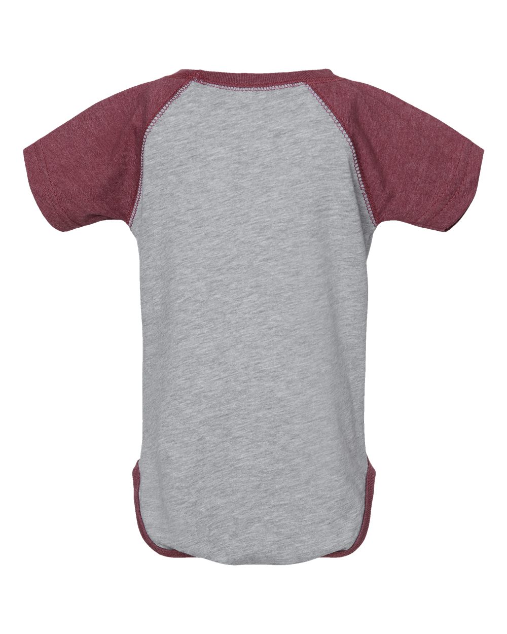 Infant Baseball Fine Jersey Bodysuit - Back - B30538531 - Vintage Heather/ Vintage Burgundy