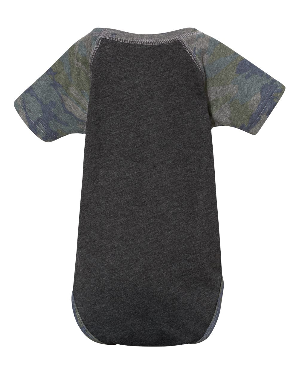 Infant Baseball Fine Jersey Bodysuit - Back - B30538621 - Vintage Smoke/ Vintage Camo