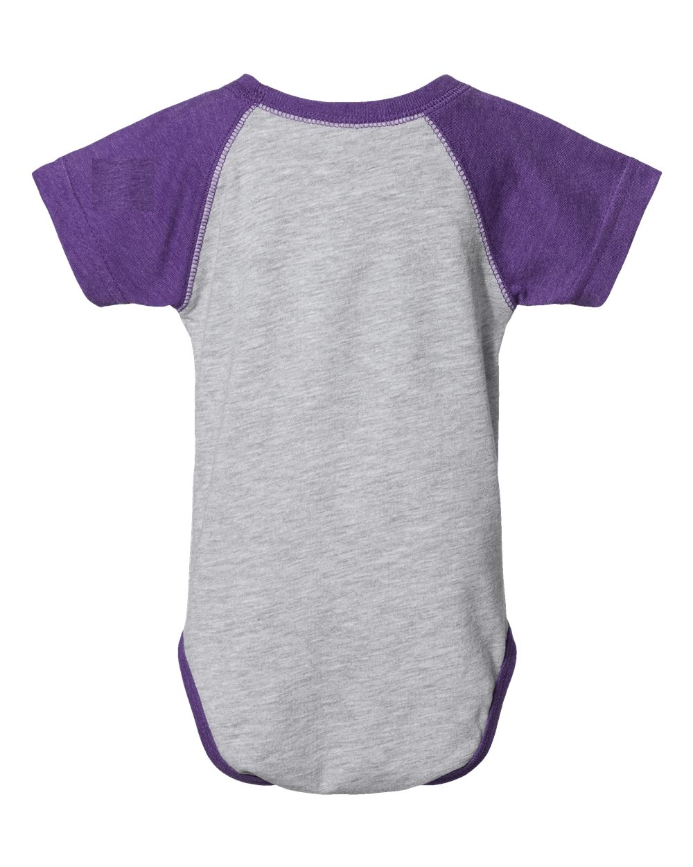 Infant Baseball Fine Jersey Bodysuit - Back - B30538671 - Vintage Heather/ Vintage Purple