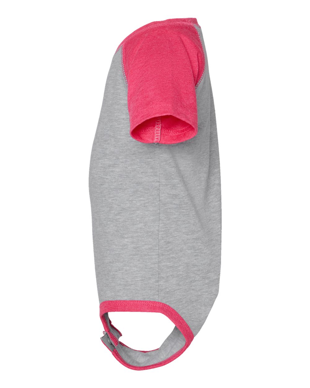 Infant Baseball Fine Jersey Bodysuit - DirectSide - B30538311 - Vintage Heather/ Vintage Hot Pink