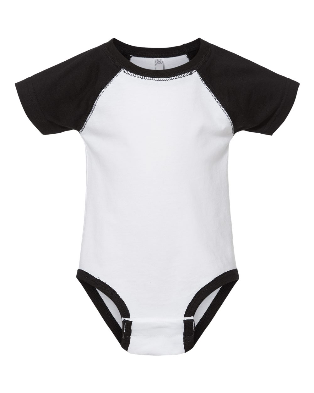 Infant Baseball Fine Jersey Bodysuit - Front - B30538001 - White Solid/ Black