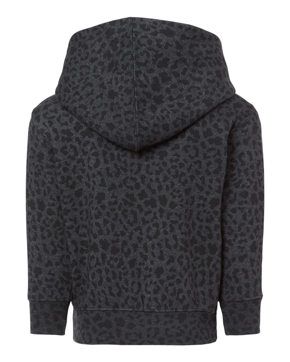 Toddler Pullover Fleece Hoodie - Back - B32238513 - Black Leopard