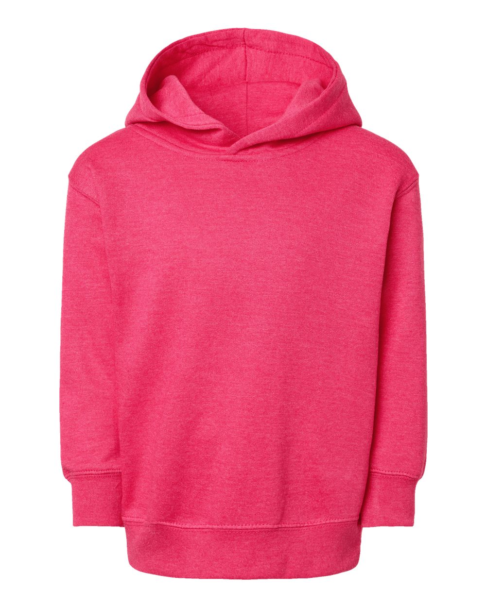 Toddler Pullover Fleece Hoodie - Front - B32238313 - Vintage Hot Pink