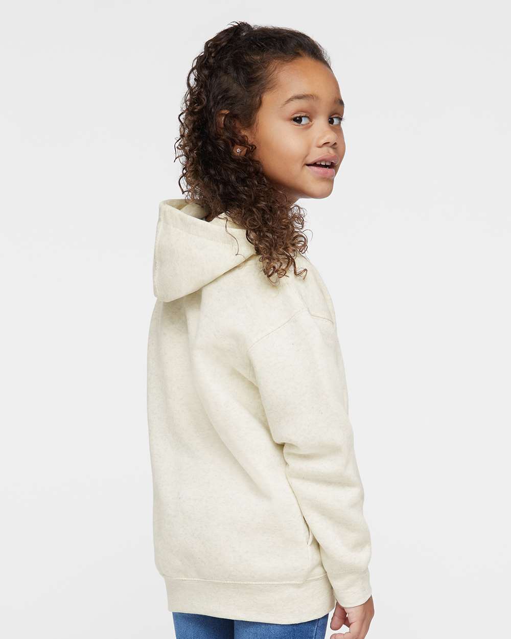 Toddler Pullover Fleece Hoodie - OnModelBack - B32238243 - Natural Heather