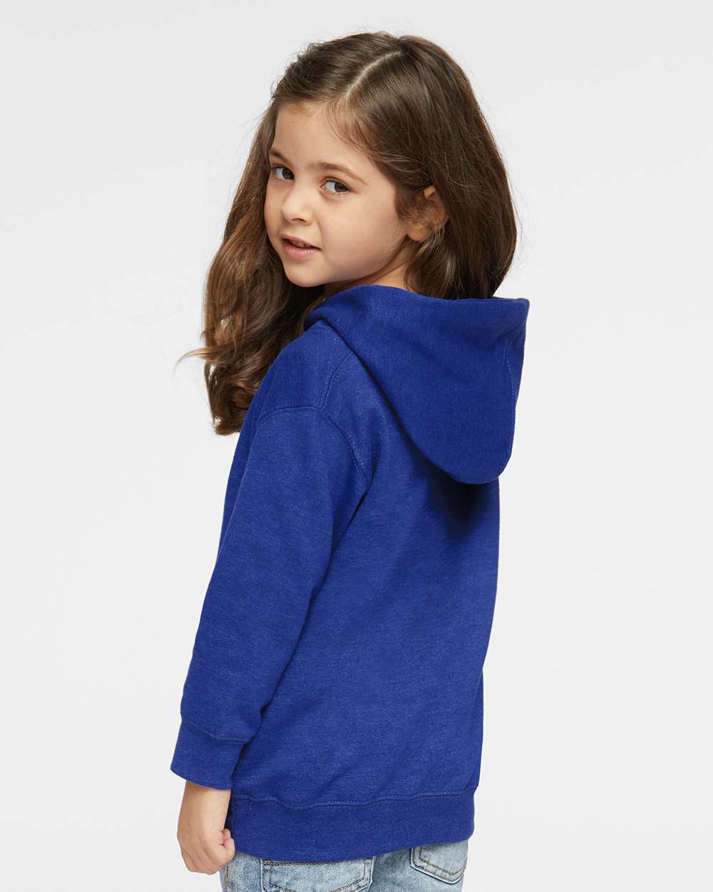 Toddler Pullover Fleece Hoodie - OnModelBack - B32238743 - Vintage Royal