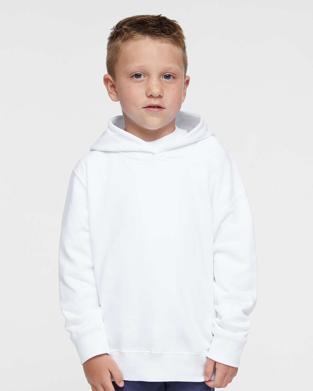 Toddler Pullover Fleece Hoodie - OnModelFront - B32238003 - White