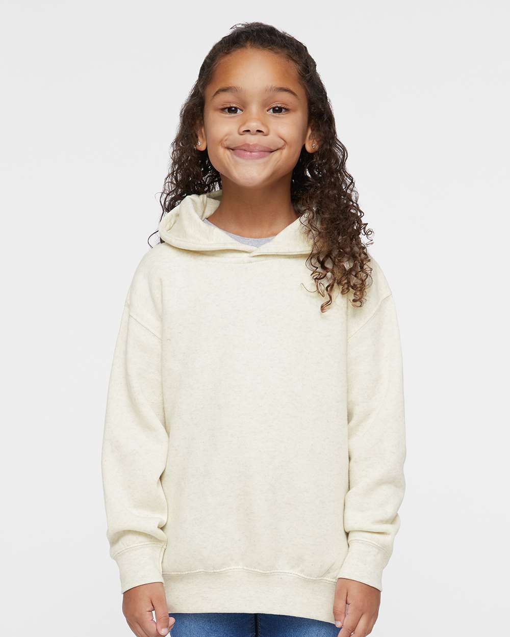 Toddler Pullover Fleece Hoodie - OnModelFront - B32238243 - Natural Heather