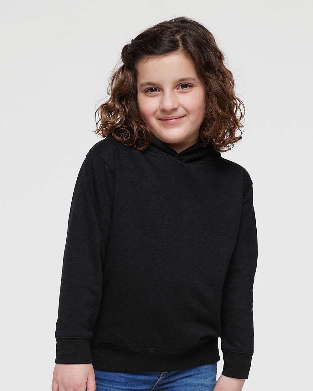 Toddler Pullover Fleece Hoodie - OnModelFront - B32238503 - Black