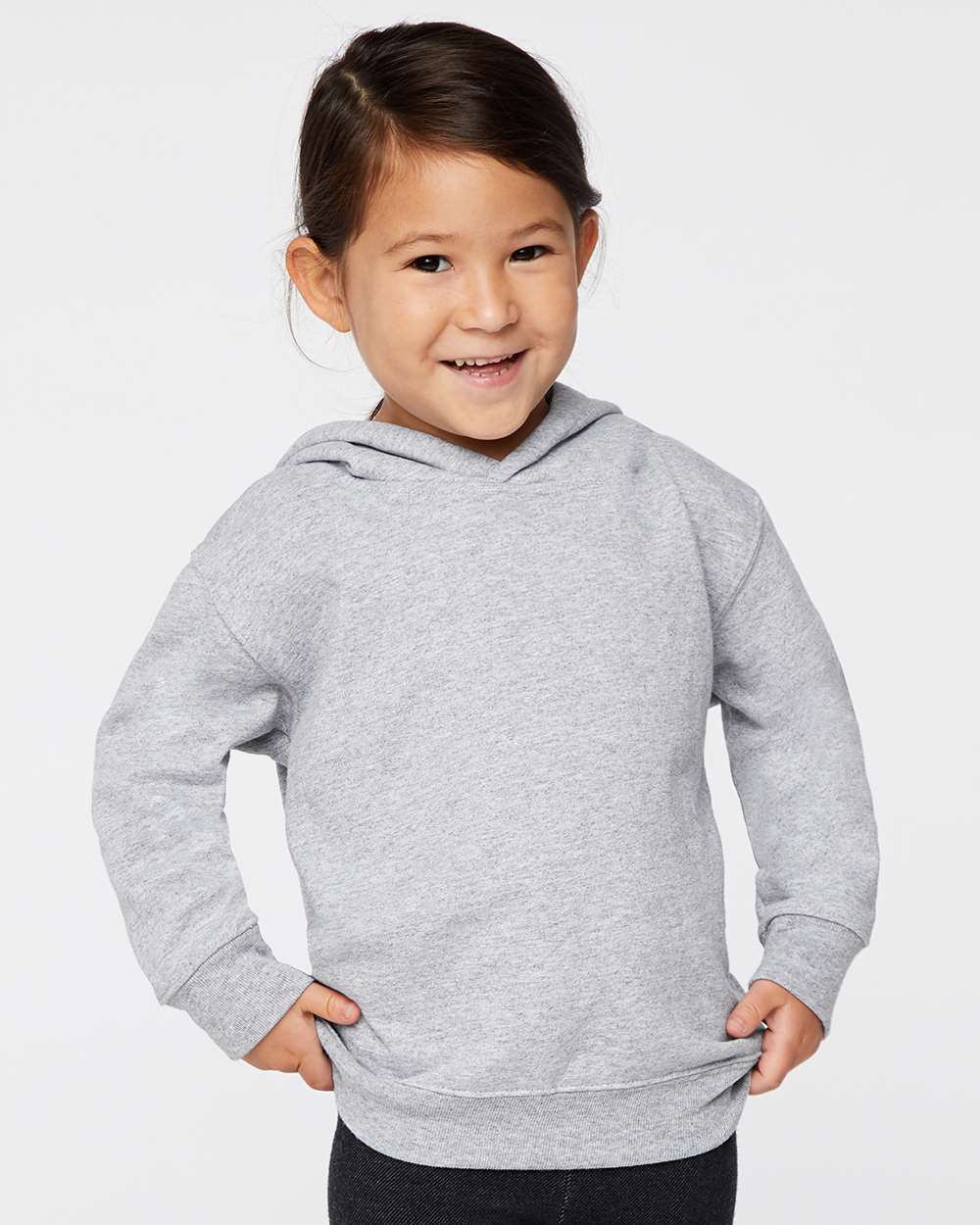 Toddler Pullover Fleece Hoodie - OnModelFront - B32238583 - Heather