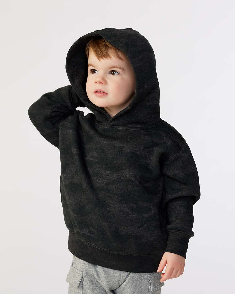 Toddler Pullover Fleece Hoodie - OnModelFront - B32238953 - Storm Camo