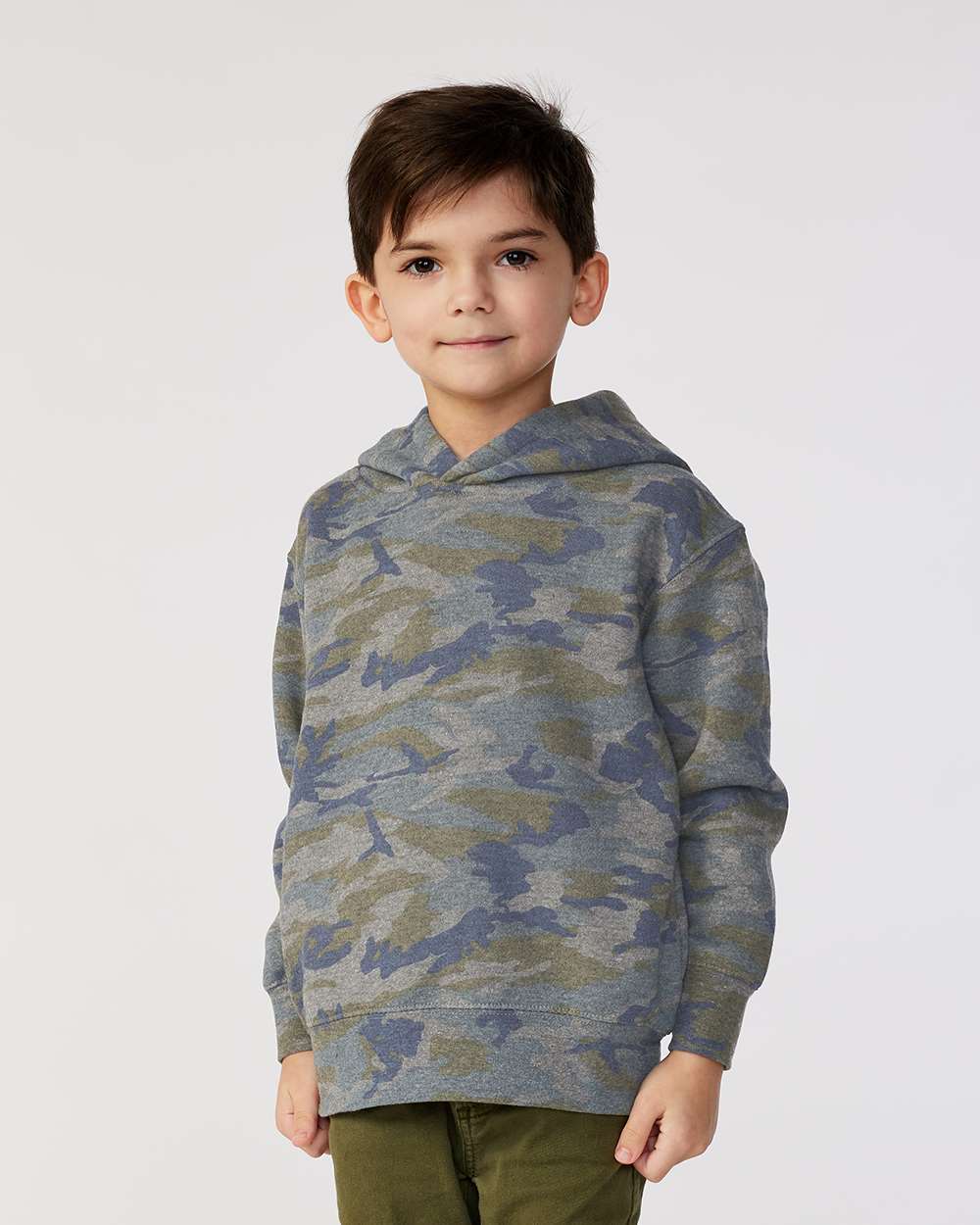 Toddler Pullover Fleece Hoodie - OnModelFront - B32238983 - Vintage Camo