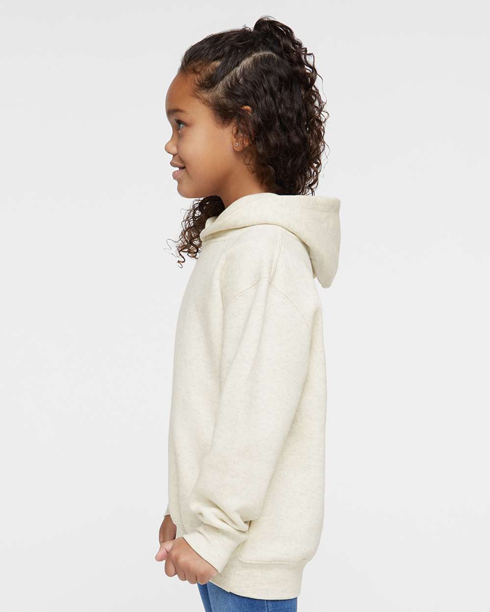 Toddler Pullover Fleece Hoodie - OnModelSide - B32238243 - Natural Heather