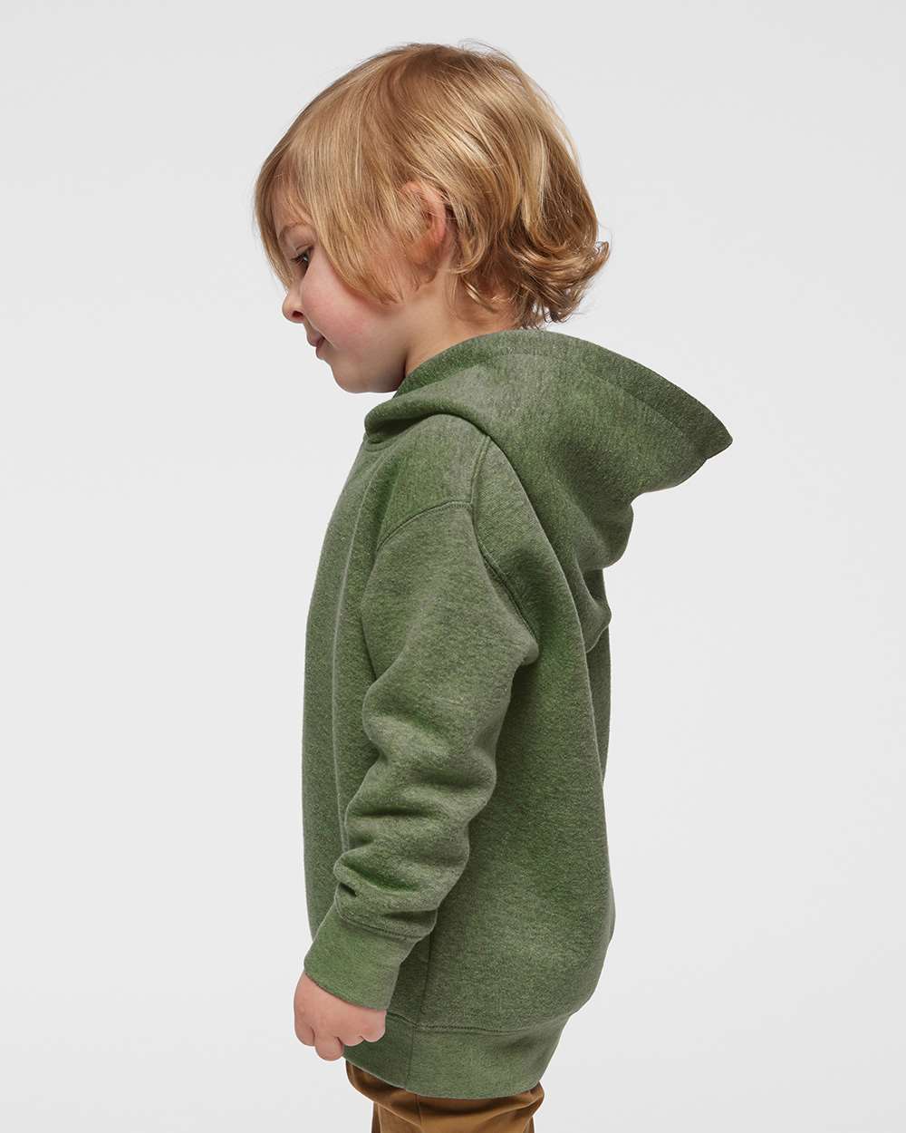 Toddler Pullover Fleece Hoodie - OnModelSide - B32238523 - Bamboo Blackout