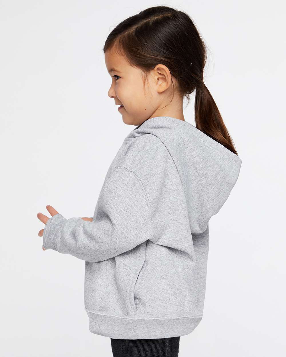 Toddler Pullover Fleece Hoodie - OnModelSide - B32238583 - Heather