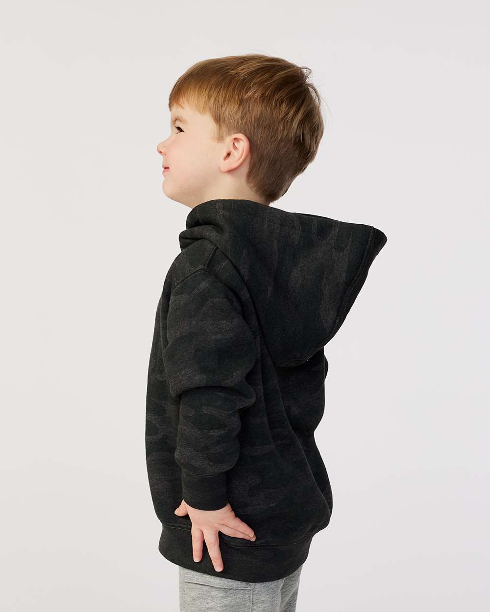 Toddler Pullover Fleece Hoodie - OnModelSide - B32238953 - Storm Camo