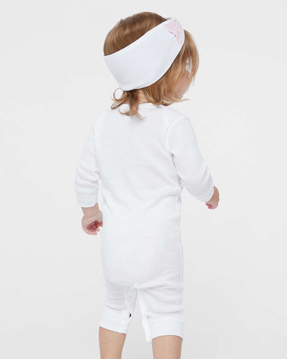 Infant Long Legged Baby Rib Bodysuit - OnModelBack - B36538001 - White
