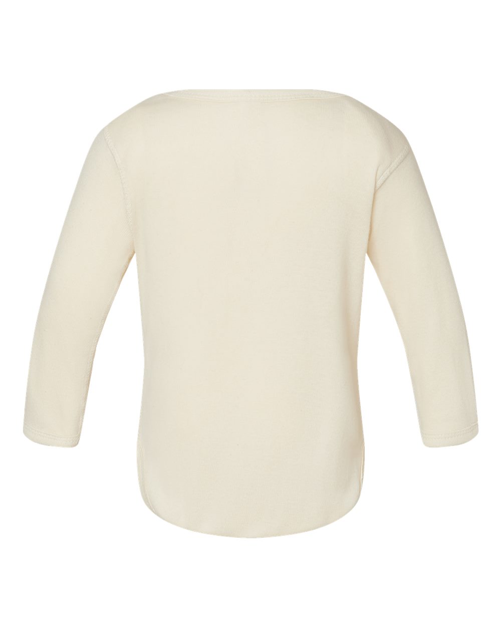 Infant Long Sleeve Baby Rib Bodysuit - Back - B35838244 - Natural