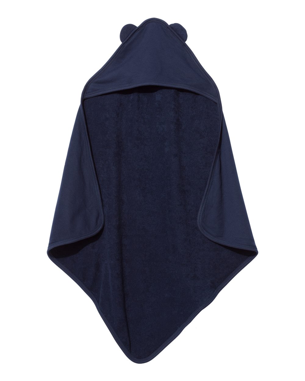 Terry Cloth Hooded Towel with Ears - Front - B03038650 - Navy