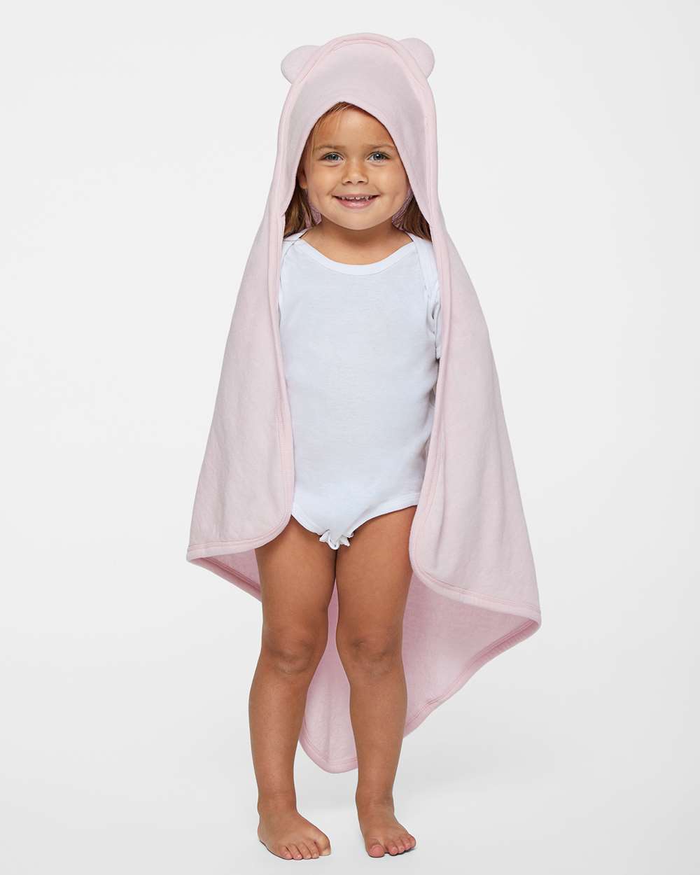Terry Cloth Hooded Towel with Ears - OnModelFront - B03038270 - Ballerina