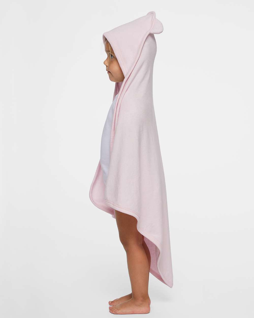 Terry Cloth Hooded Towel with Ears - OnModelSide - B03038270 - Ballerina